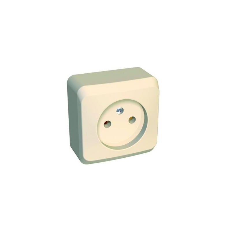 ЭТЮД Розетка наружная без заземления без шторок бежевая