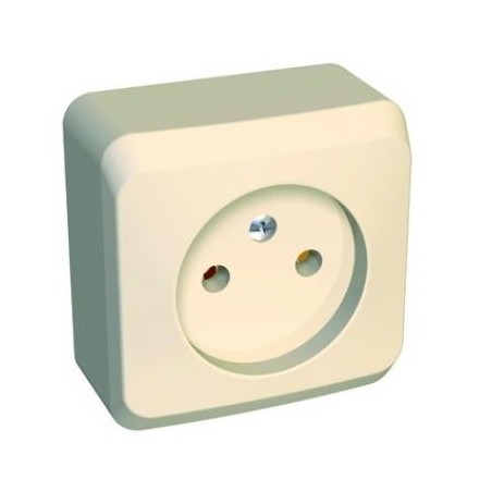 ЭТЮД Розетка наружная без заземления без шторок бежевая