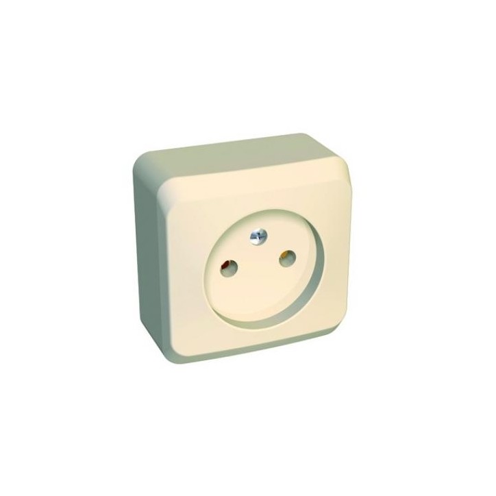 ЭТЮД Розетка наружная без заземления без шторок бежевая