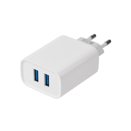 Устройство сетевое зарядное для iPhone, iPad 2 x USB, 5V, 2.4 A, белое,