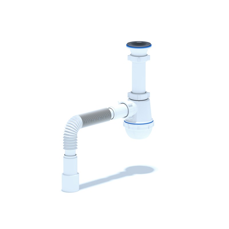 Сифон для мойки АНИ Грот 1 1/2'X40 с гибкой трубой 40х40/50