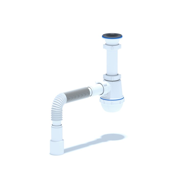 Сифон для мойки АНИ Грот 1 1/2'X40 с гибкой трубой 40х40/50