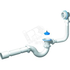 Сифон для ванны АНИ Варяг 1 1/2'x40 пластмассовый выпуск с гибкой трубой 40х50
