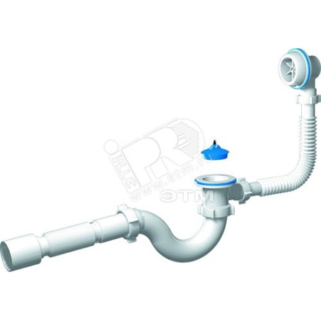 Сифон для ванны АНИ Варяг 1 1/2' х 40 пластмассовый выпуск с гибкой трубой 40х50