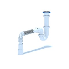 Сифон для мойки АНИ 1 1/2'X40 прямоточный c гибкой трубой 40х40/50