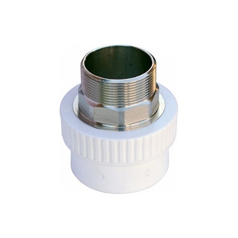 Муфта комбинированная 40x1 1/4' НР под ключ полипропиленовая PPR белая