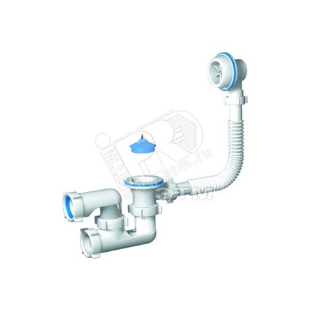 Сифон для ванны АНИ Варяг 1 1/2' х 40 регулируемый пластмассовый выпуск