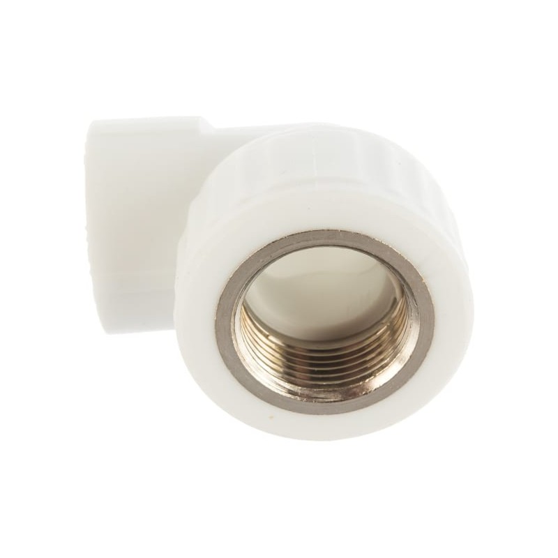 Угольник 20x1/2' ВР комбинированный, полипропиленовый, белый