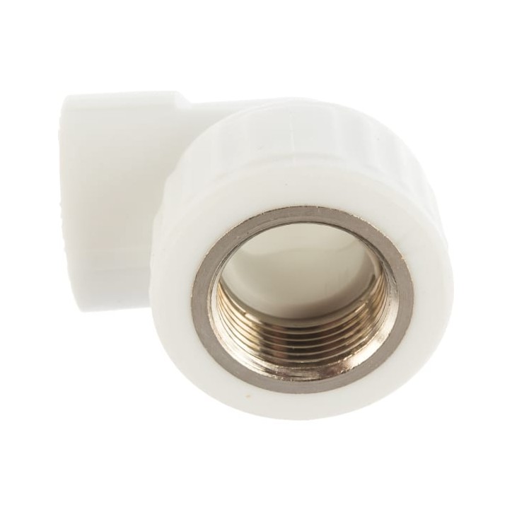 Угольник 20x1/2' ВР комбинированный, полипропиленовый, белый