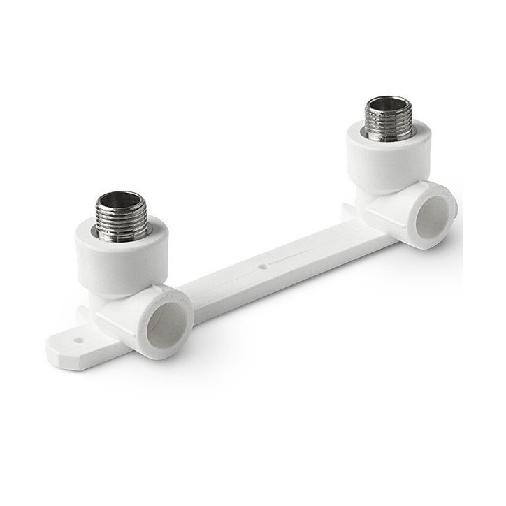 Комплект настенный для смесителя 20x3/4' НР полипропиленовый PPR белый