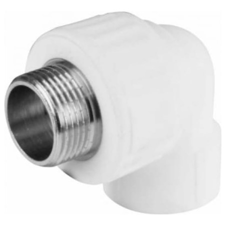 Угольник 32x1' НР комбинированный, полипропиленовый, белый