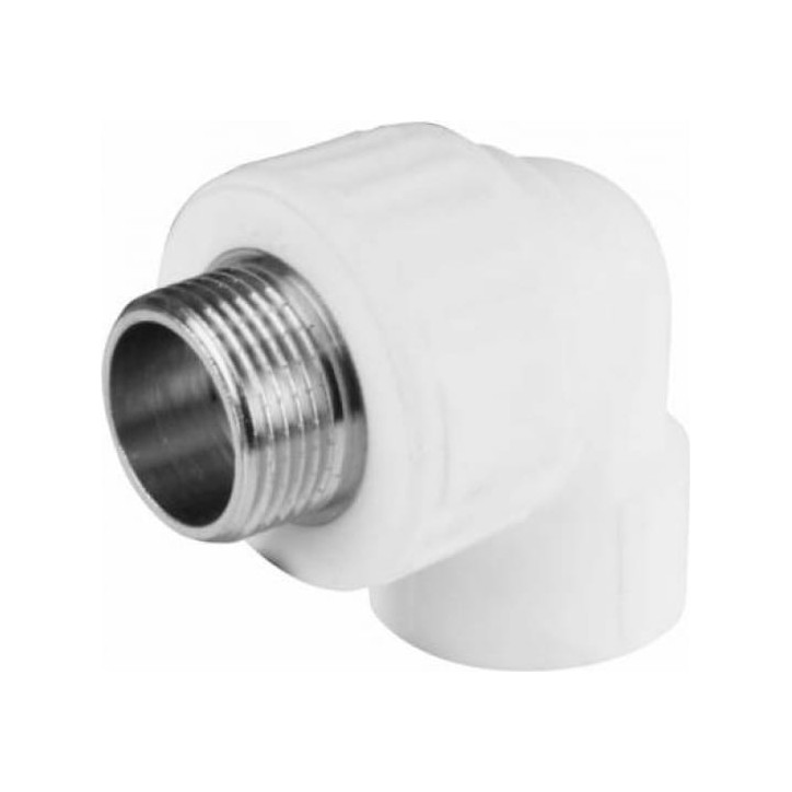 Угольник 32x1' НР комбинированный, полипропиленовый, белый