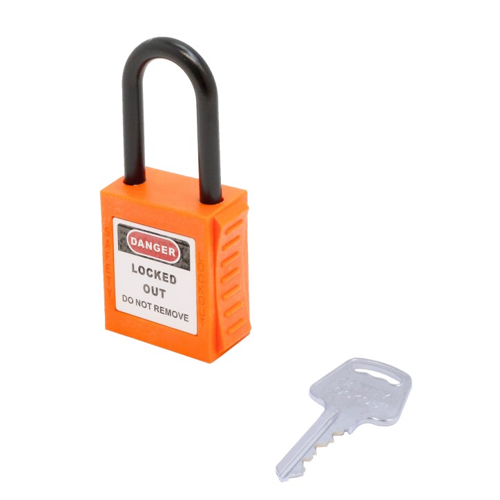 Замок безопасности навесной нейлоновая дужка BD-G17 Orange Замок безопасности навесной нейлоновая дужка BD-G17 Orange