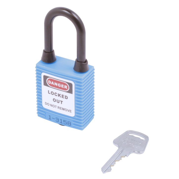 Замок безопасности навесной нейлоновая дужка BD-G13DP Blue Замок безопасности навесной нейлоновая дужка BD-G13DP Blue