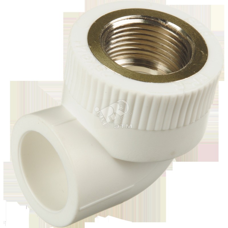 Уголок комбинированный 20x3/4' ВР полипропиленовый PPRC белый