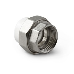 Соединение разборное 20x3/4' ВР полипропиленовое PPR белое