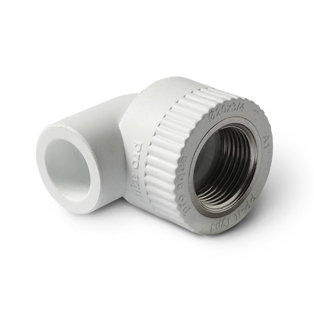 Угольник 25x1/2' ВР комбинированный, полипропиленовый, белый