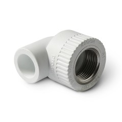 Угольник 20x1/2' ВР комбинированный, полипропиленовый, белый