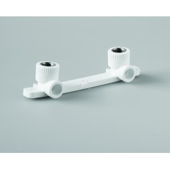 Планка монтажная с водорозетками полипропиленовая 25x1/2' ВР для смесителя белая