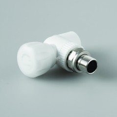 Кран шаровой 25x3/4' угловой для радиатора полипропиленовый PPR белый