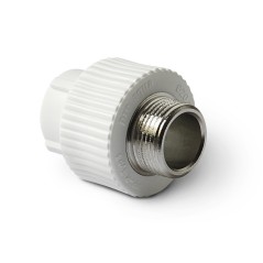 Муфта комбинированная 20x1/2' НР полипропиленовая PPR белый