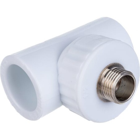 Тройник комбинированный НР 25x1/2'x25 полипропиленовый PPR белый