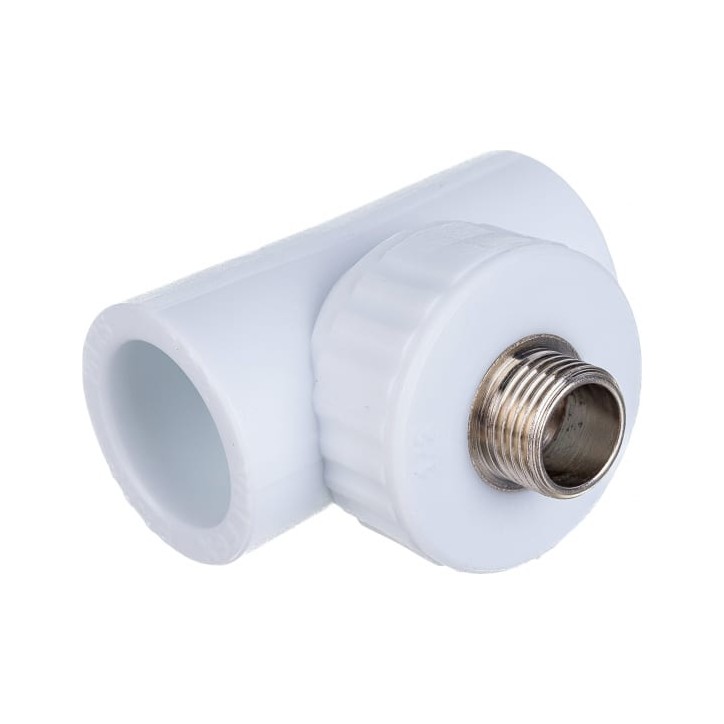 Тройник комбинированный НР 25x1/2'x25 полипропиленовый PPR белый