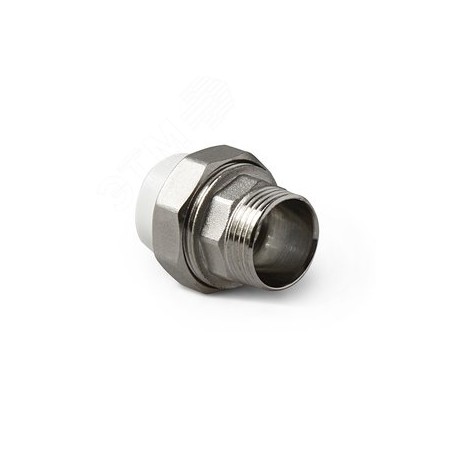 Муфта комбинированная разъемная (американка) НР Белая 25-1/2