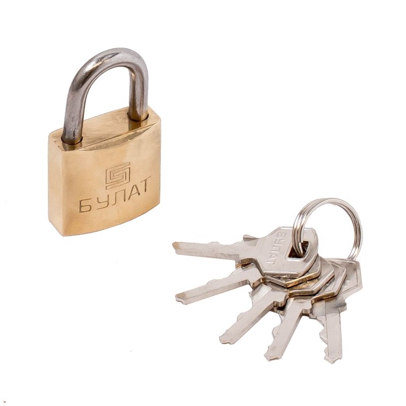 Замок навесной БУЛАТ ВС 1125 латунный 5кл. d-4,5мм