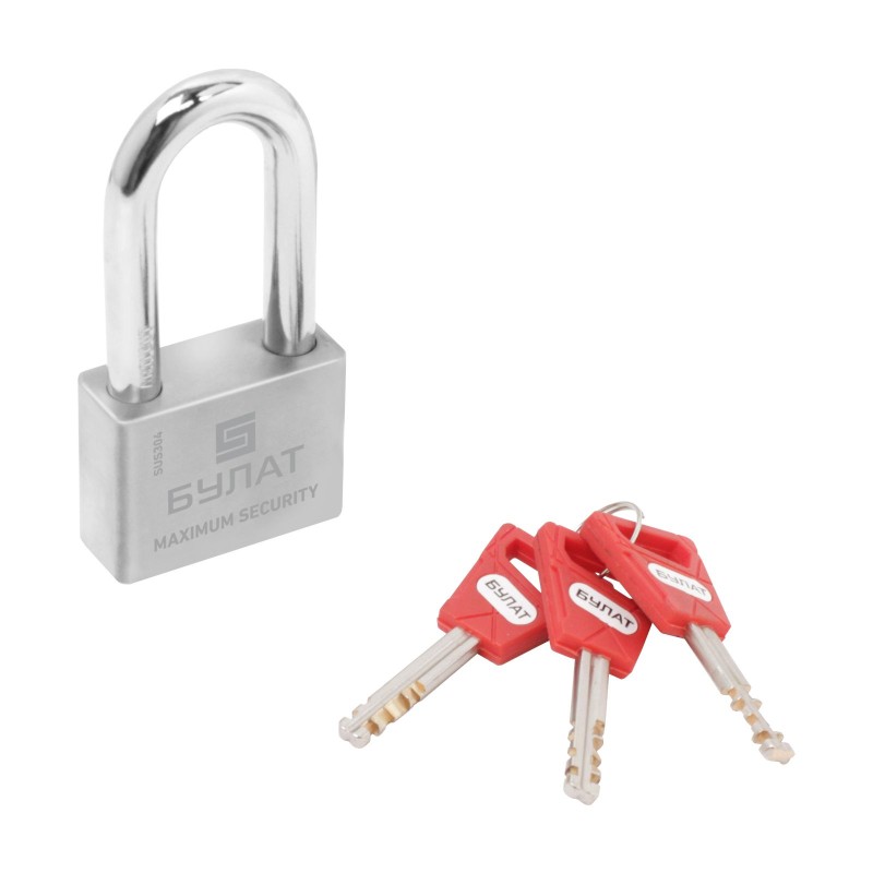 Замок навесной БУЛАТ ВС 3-С50-01 НС нержавеющая сталь 3кл. d-10мм