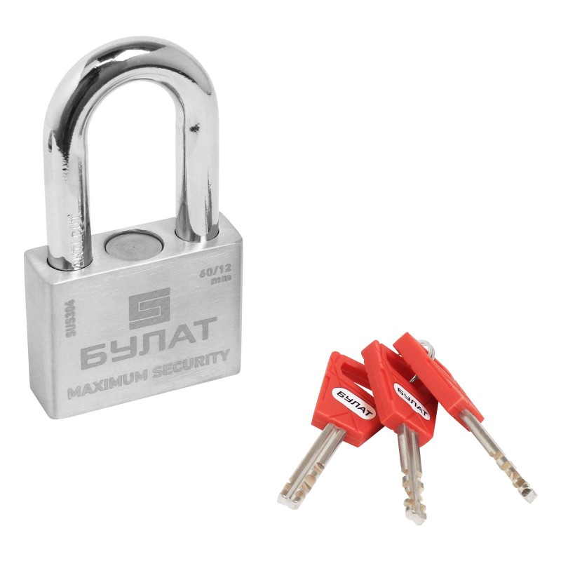 БУЛАТ ВС 3-С60-01 НС нержавеющая сталь 3кл. d-12мм Замок навесной (36,12)