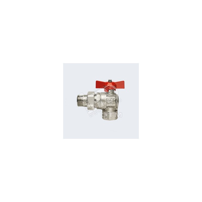 Кран шаровой угловой со сгоном 1/2' ВН ручка бабочка IDEAL