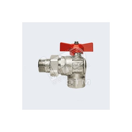 Кран шаровой угловой со сгоном 1/2' ВН ручка бабочка IDEAL