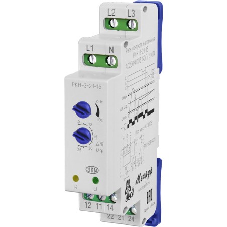 Реле контроля трехфазного напряжения РКН-3-21-15 АС230В/AC400В УХЛ2