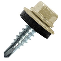 Саморез кровельный 4.8х35 RAL1035 сверло №1 шайба d-14мм с EPDM прокладкой