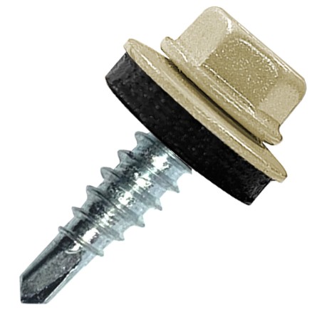 Саморез кровельный 4.8х35 RAL1035 сверло №1 шайба d-14мм с EPDM прокладкой