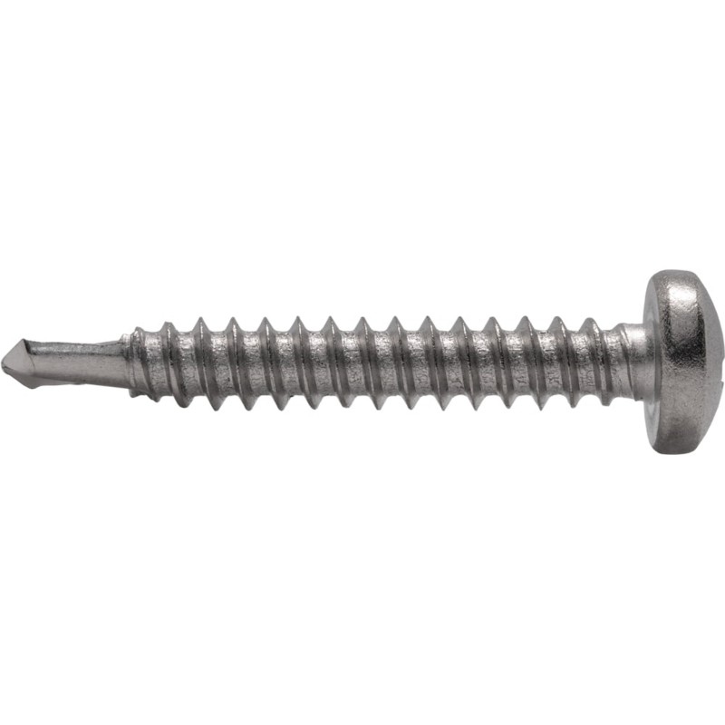 Саморез с полукруглой головкой с буром DIN 7504М 4,2x25 A2