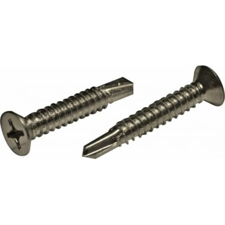 Саморез 4,2х38 A2 DIN7504O с потайной головкой с буром на конце нержавеющая сталь (1000шт)