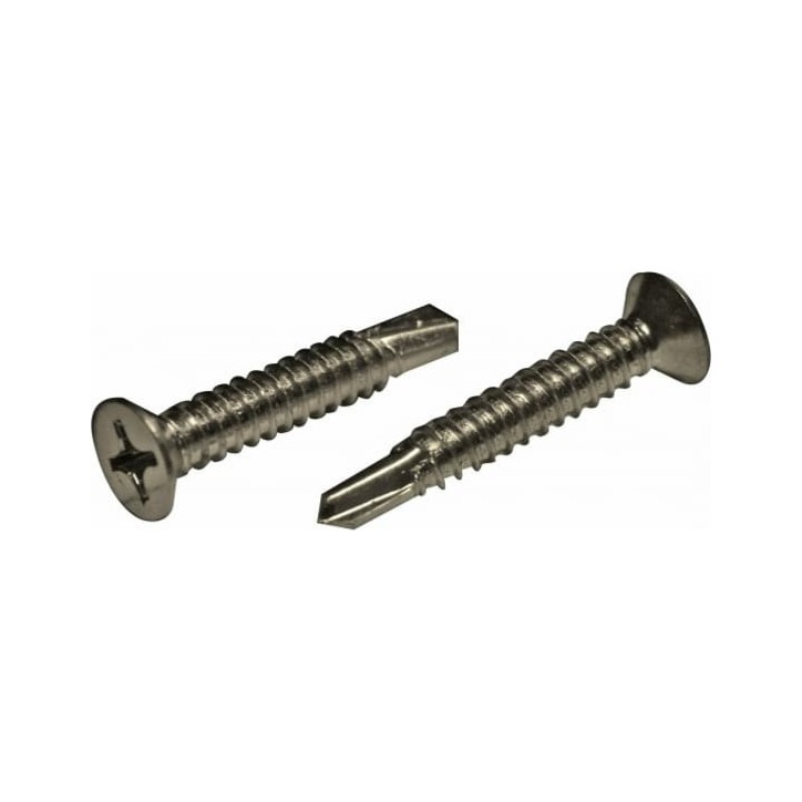 Саморез 4,2х38 A2 DIN7504O с потайной головкой с буром на конце нержавеющая сталь (1000шт)