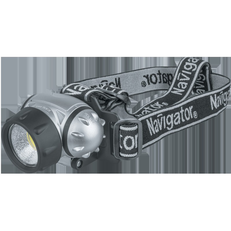 Фонарь светодиодный NPT-H14-3AAA 1Вт COB LED 110лм 20м налобный пластик