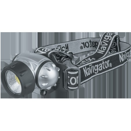 Фонарь светодиодный NPT-H14-3AAA 1Вт COB LED 110лм 20м налобный пластик