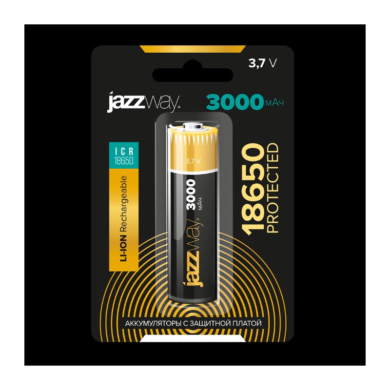 Акк. JAZZway 18650 3000 мАч с защитой BL-1