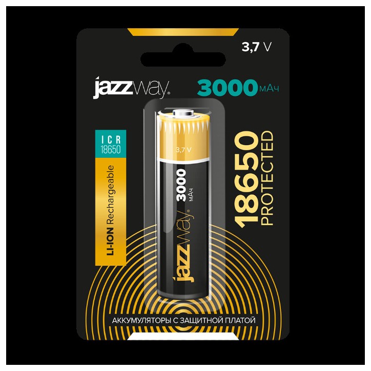 Акк. JAZZway 18650 3000 мАч с защитой BL-1