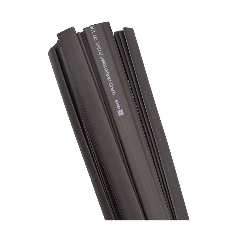 Трубка термоусаживаемая ТУТ нг 12/6 черная в отрезках по 1м PROxima