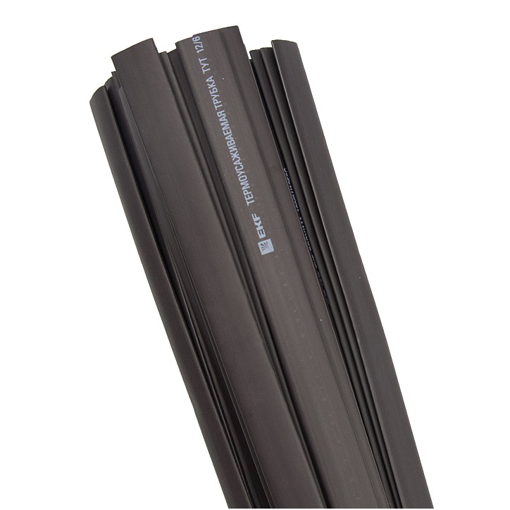 Трубка термоусаживаемая ТУТ нг 12/6 черная в отрезках по 1м PROxima