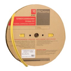 Трубка термоусаживаемая ТУТ нг 12/6 желтая рулон PROxima