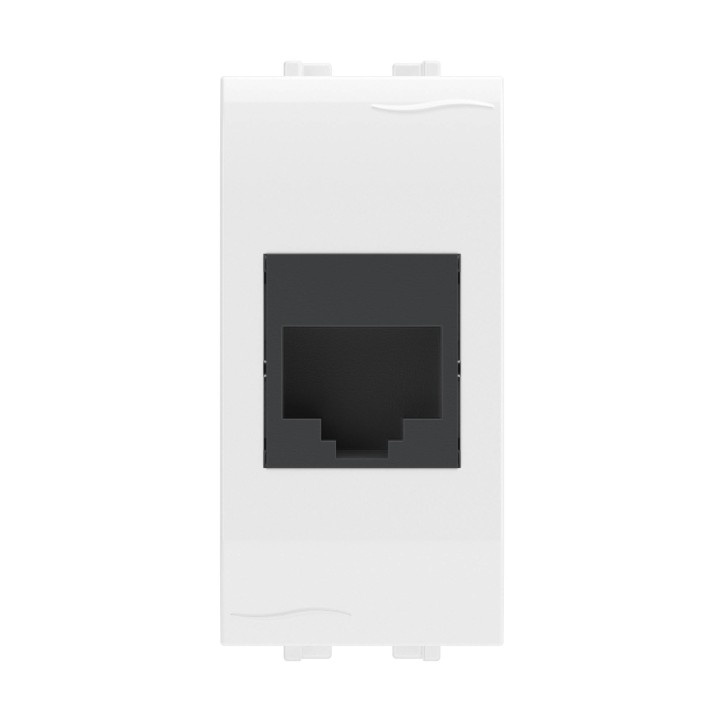 BRAVA Розетка компьютерная RJ45 (разъем PcNet) 1 модуль категория 5е белая BRAVA Розетка компьютерная RJ45 (разъем PcNet) 1 модуль категория 5е белая