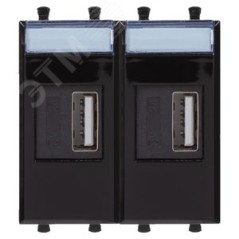 Avanti USB зарядное устройство ''Черный квадрат'', 2.1А, 2 модульное