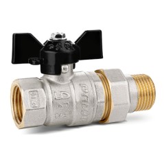 Кран шаровой со сгоном (американка) бабочка ВН/НР Ду25 Ру40 (1')