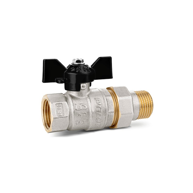 Кран шаровой со сгоном (американка) бабочка ВН/НР Ду25 Ру40 (1')